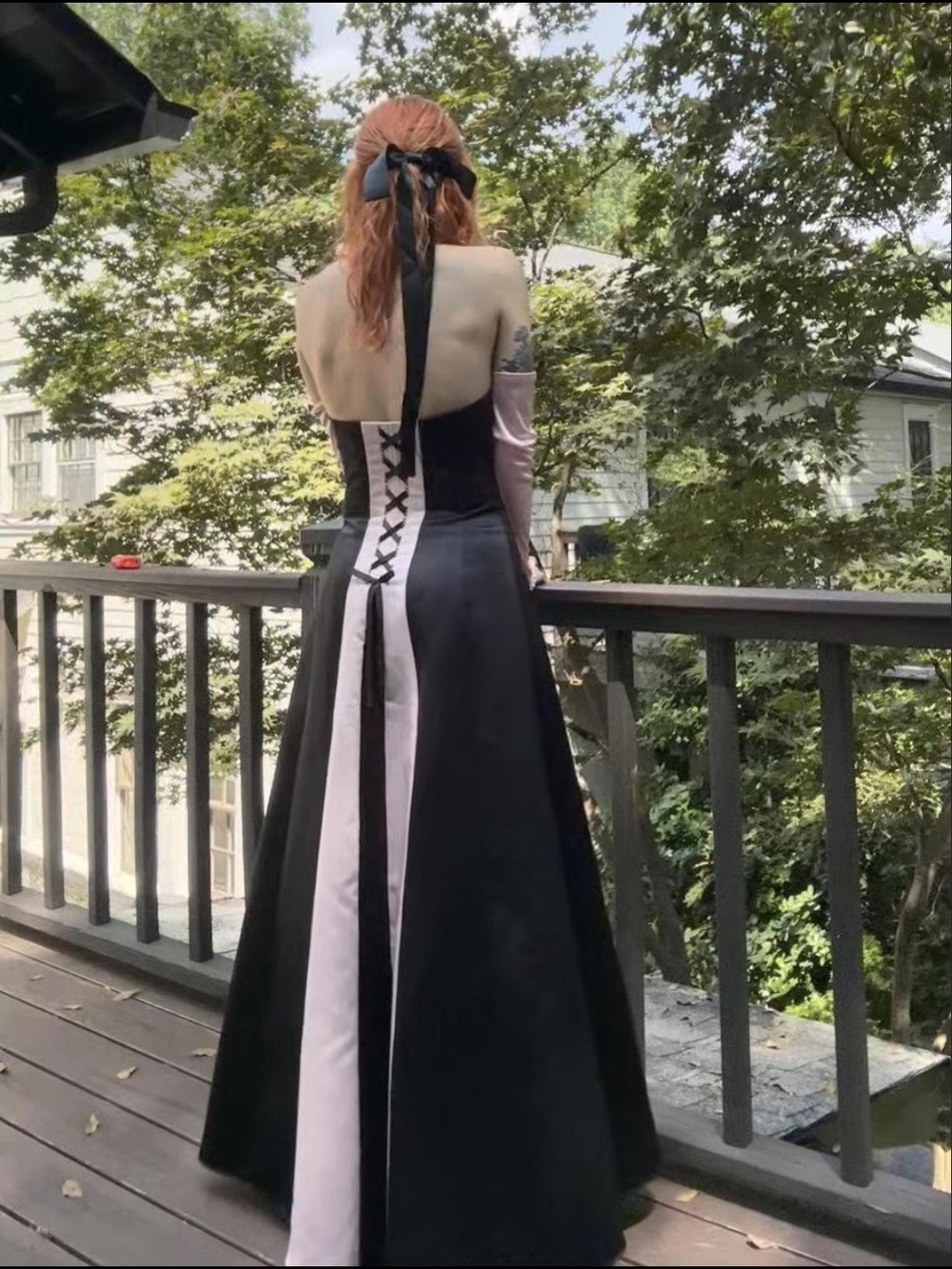 Scott McClintock Black and Pink Vintage 90s gown